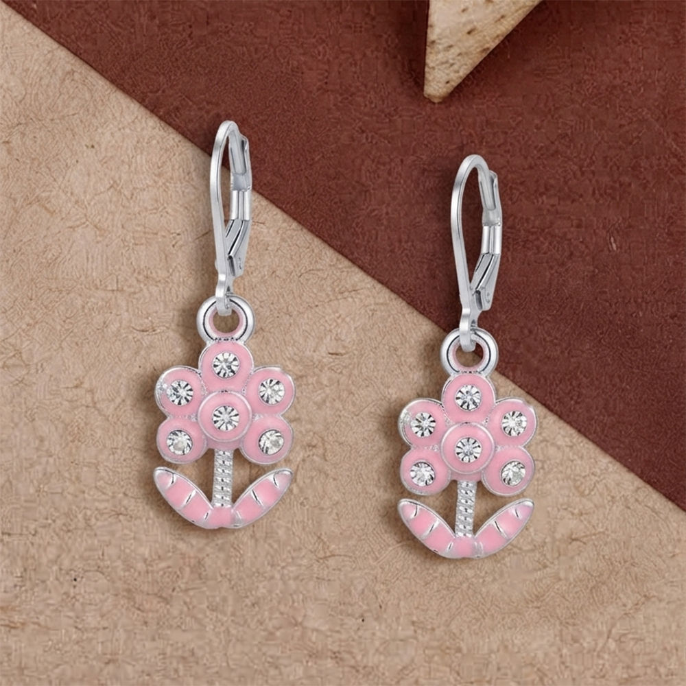 The99Jewel Elegant Silver Plated Austrian Stone Hoop Earrings 