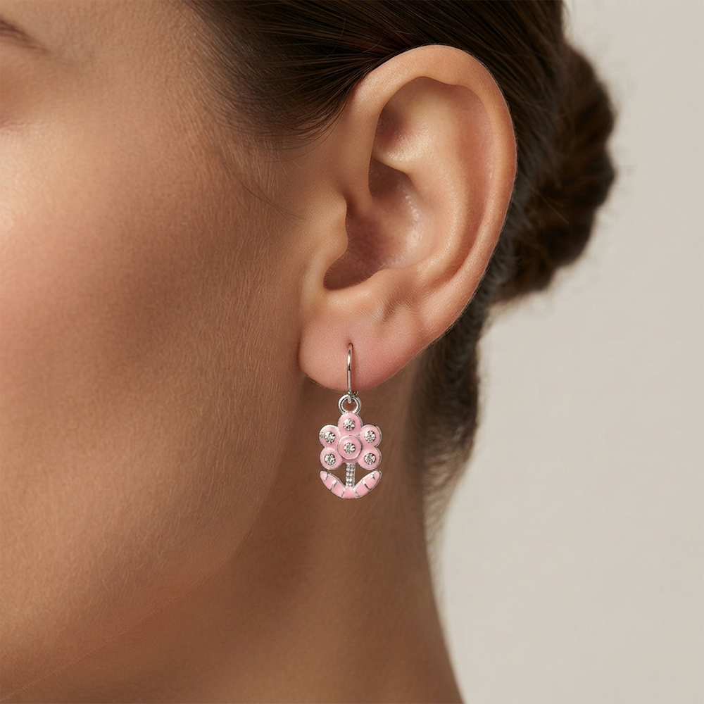 The99Jewel Elegant Silver Plated Austrian Stone Hoop Earrings