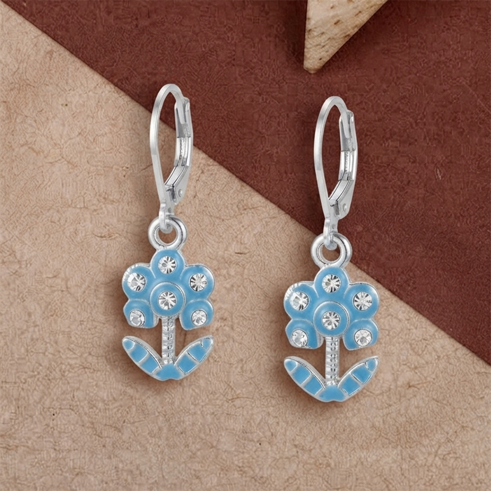 The99Jewel Elegant Silver Plated Austrian Stone Hoop Earrings 