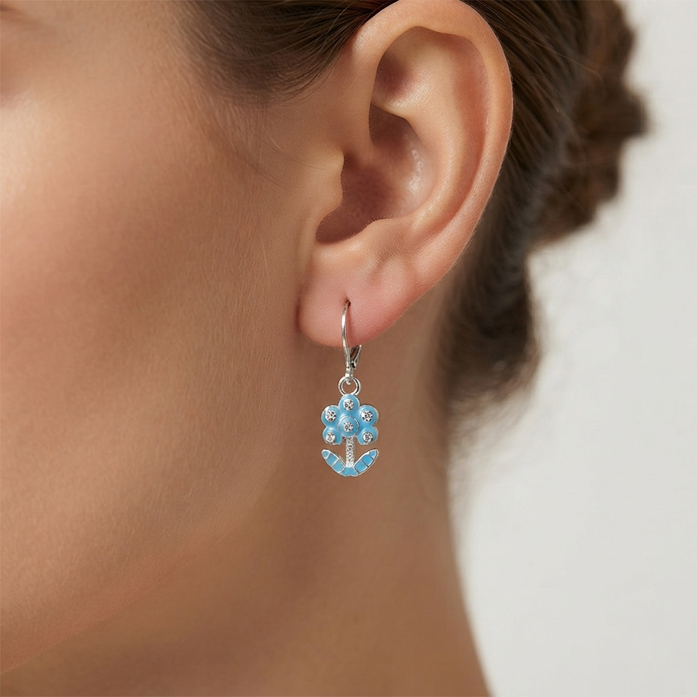 The99Jewel Elegant Silver Plated Austrian Stone Hoop Earrings