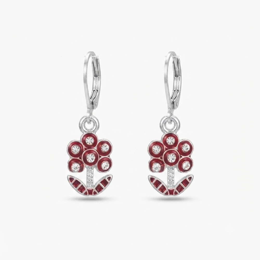 The99Jewel Elegant Silver Plated Austrian Stone Hoop Earrings
