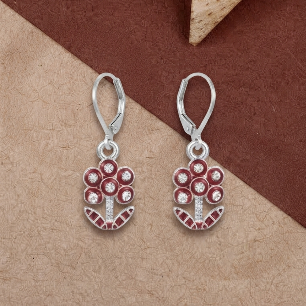 The99Jewel Elegant Silver Plated Austrian Stone Hoop Earrings 