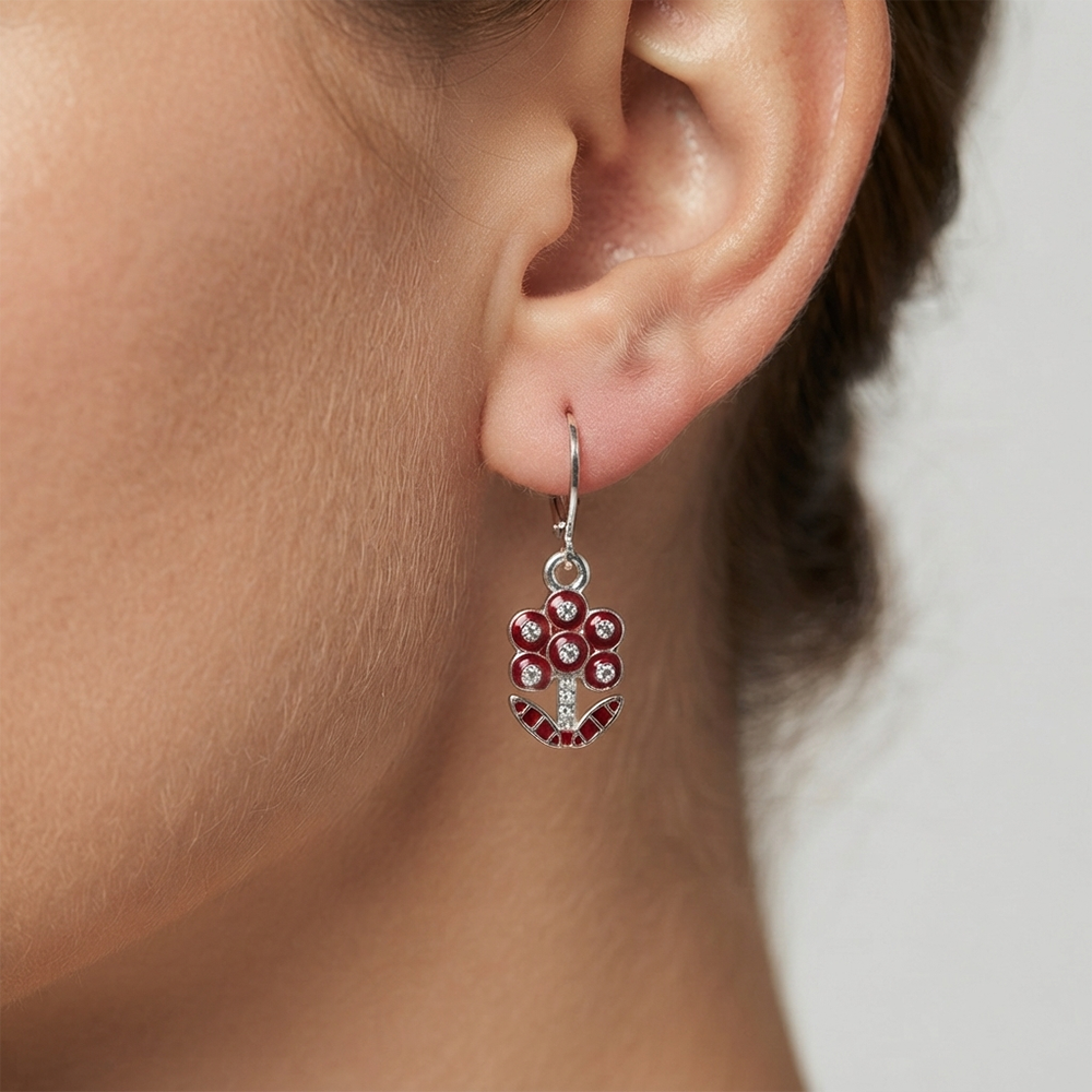 The99Jewel Elegant Silver Plated Austrian Stone Hoop Earrings