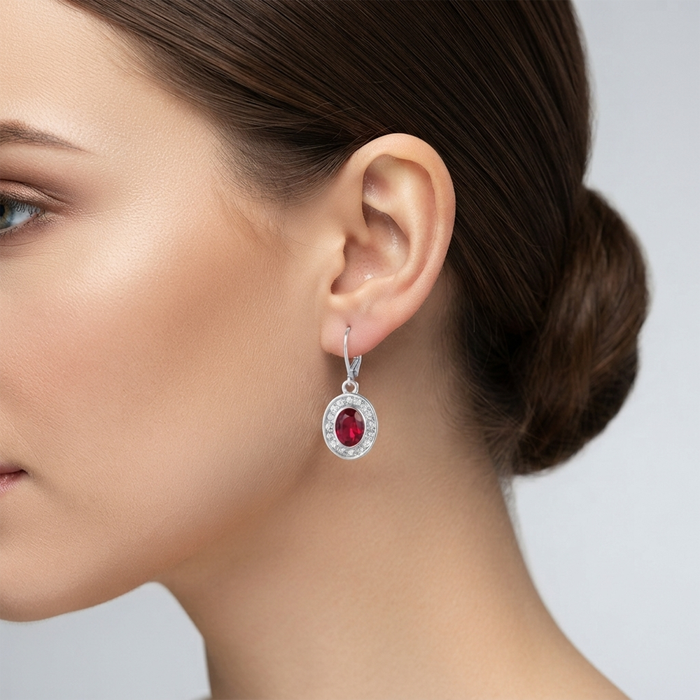 The99Jewel Sparkling Silver Plated Austrian Stone Fashion Hoop Earrings