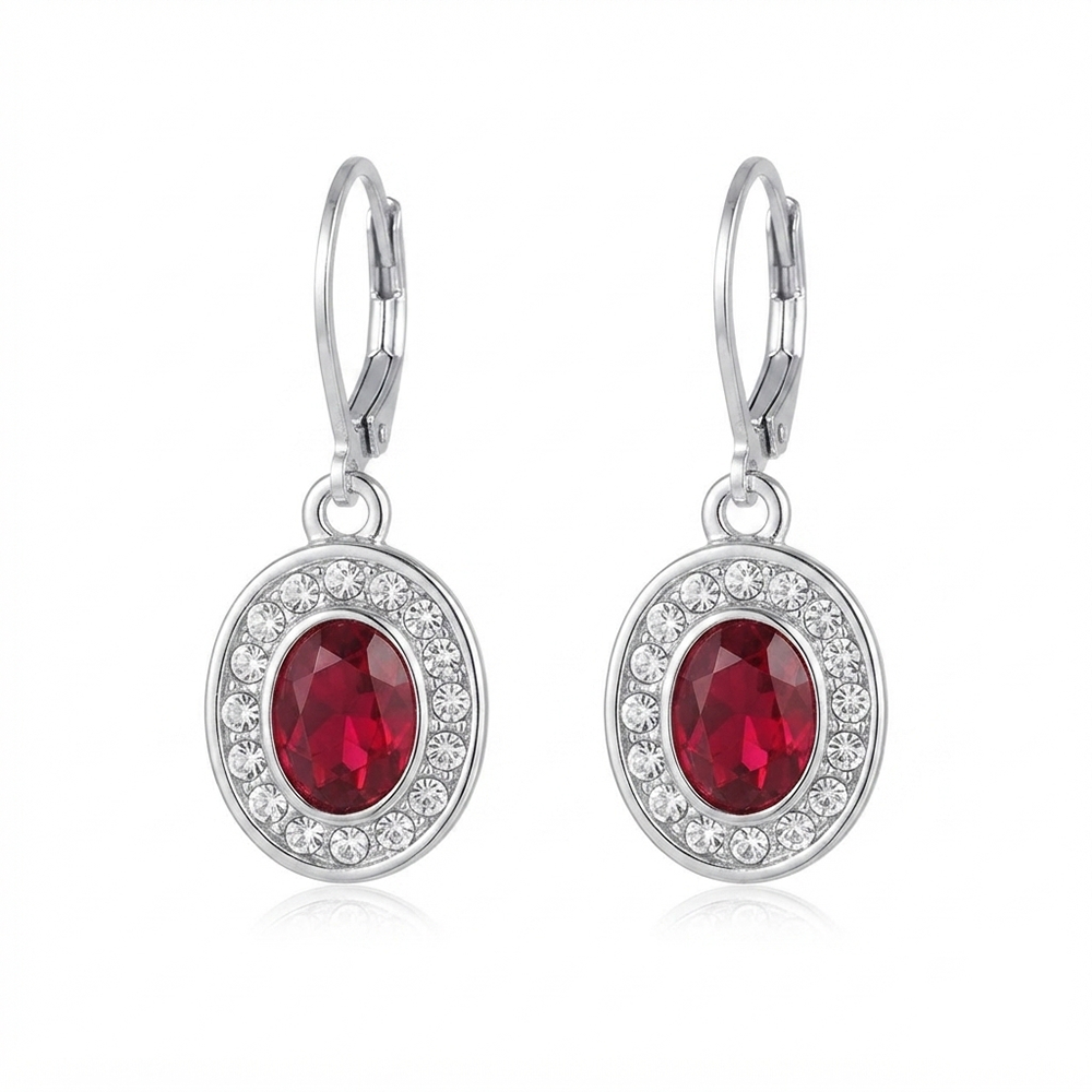 The99Jewel Sparkling Silver Plated Austrian Stone Fashion Hoop Earrings