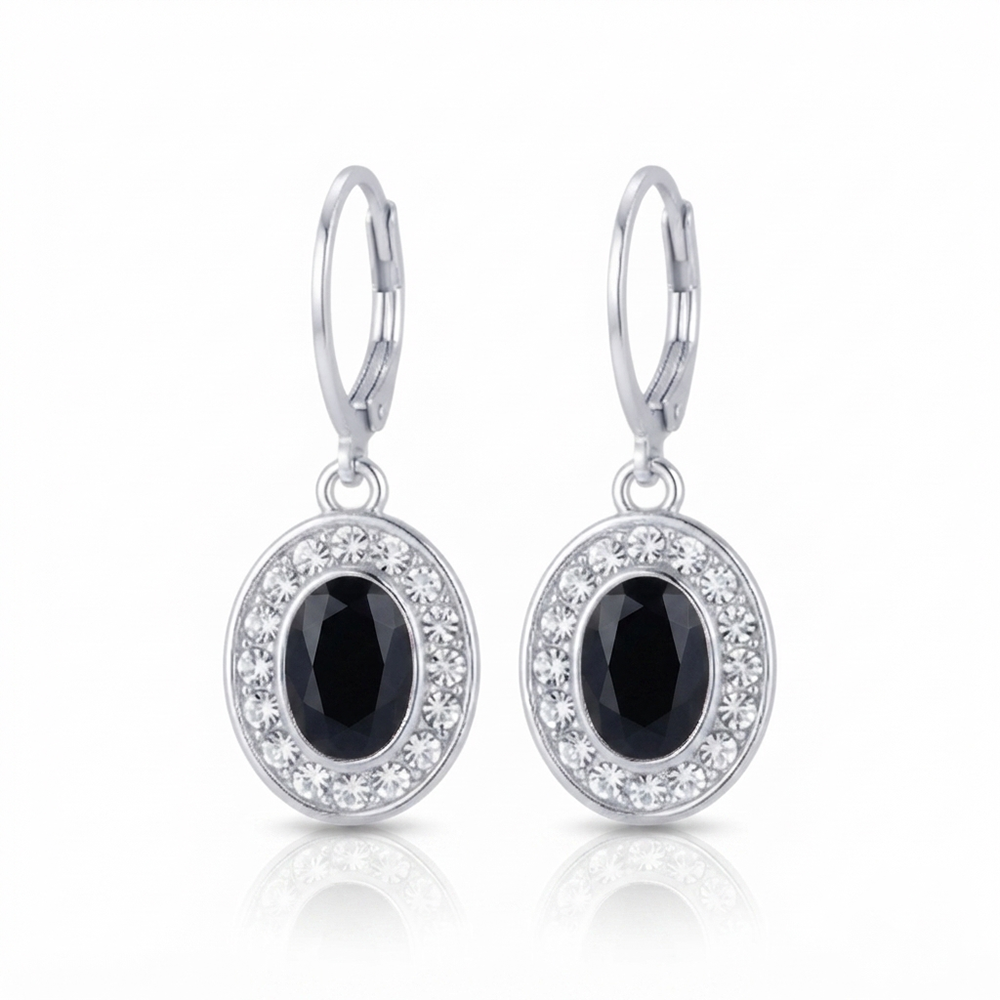 The99Jewel Sparkling Silver Plated Austrian Stone Fashion Hoop Earrings