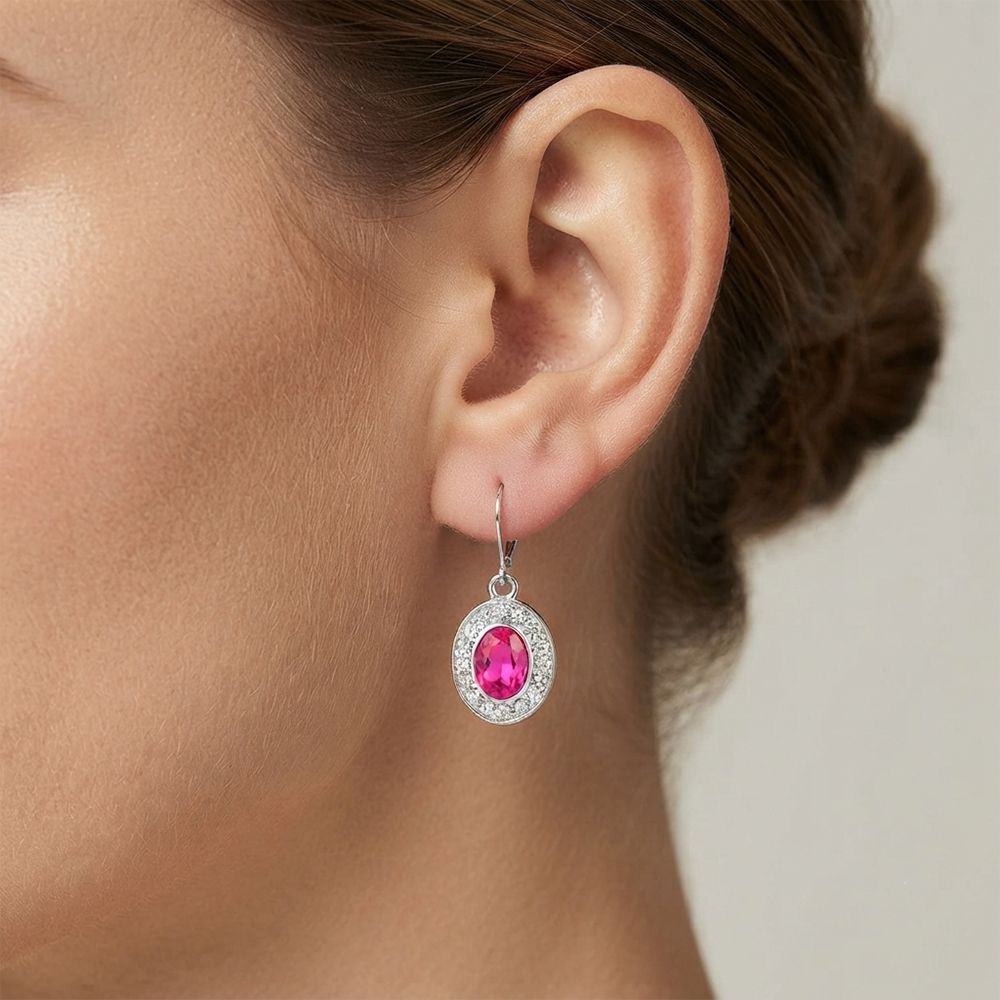 The99Jewel Sparkling Silver Plated Austrian Stone Fashion Hoop Earrings