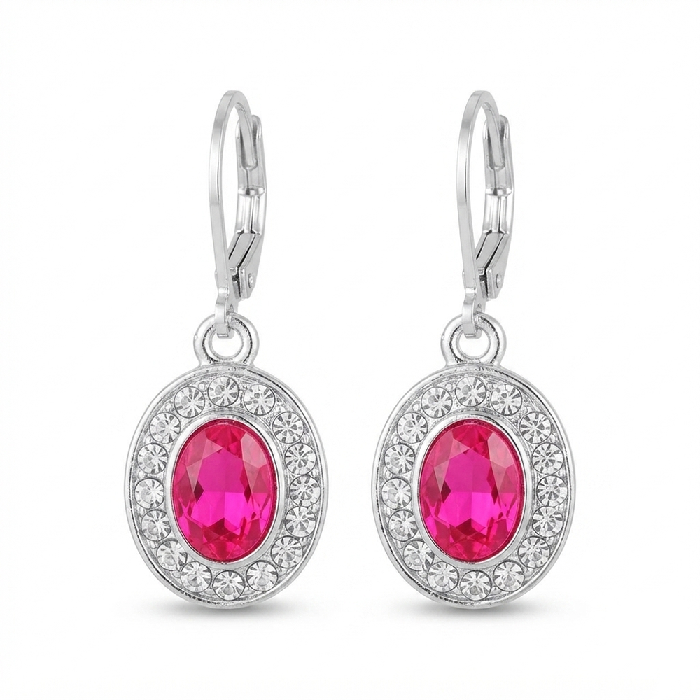 The99Jewel Sparkling Silver Plated Austrian Stone Fashion Hoop Earrings