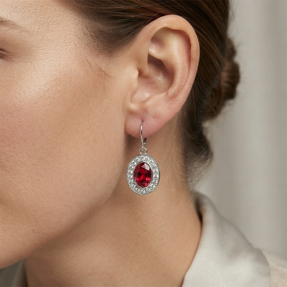 The99Jewel Sparkling Silver Plated Austrian Stone Fashion Hoop Earrings