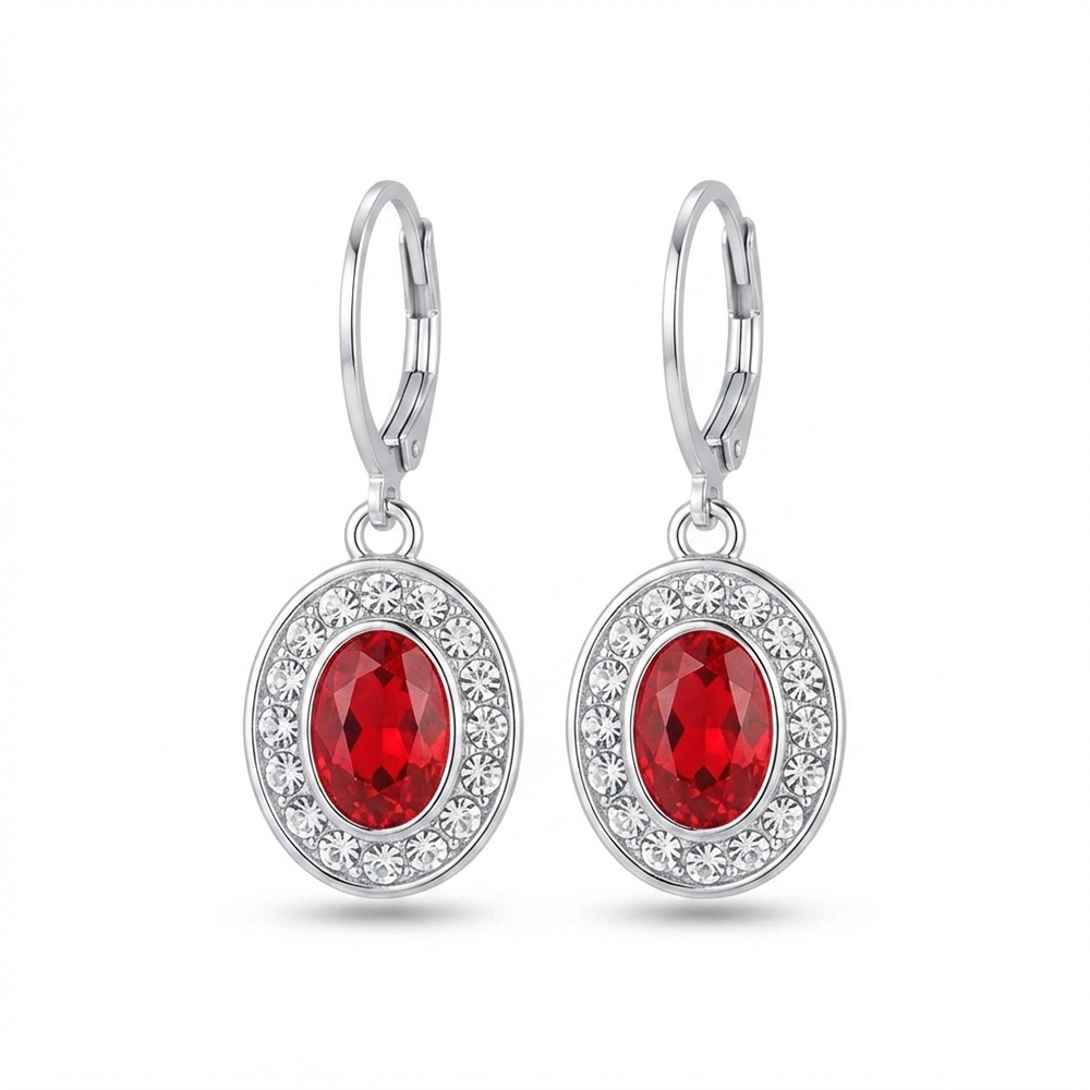 The99Jewel Sparkling Silver Plated Austrian Stone Fashion Hoop Earrings