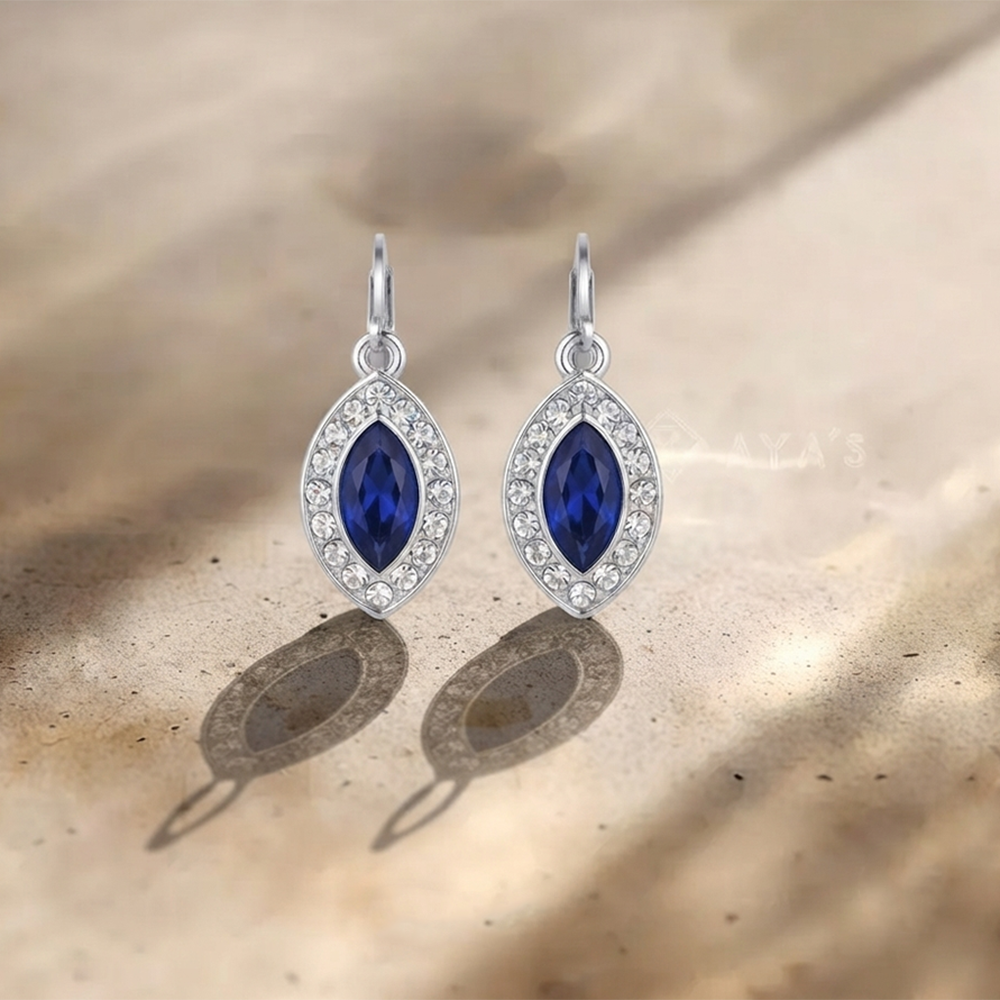 The99Jewel Modern Austrian Stone Hoop Earrings for Women