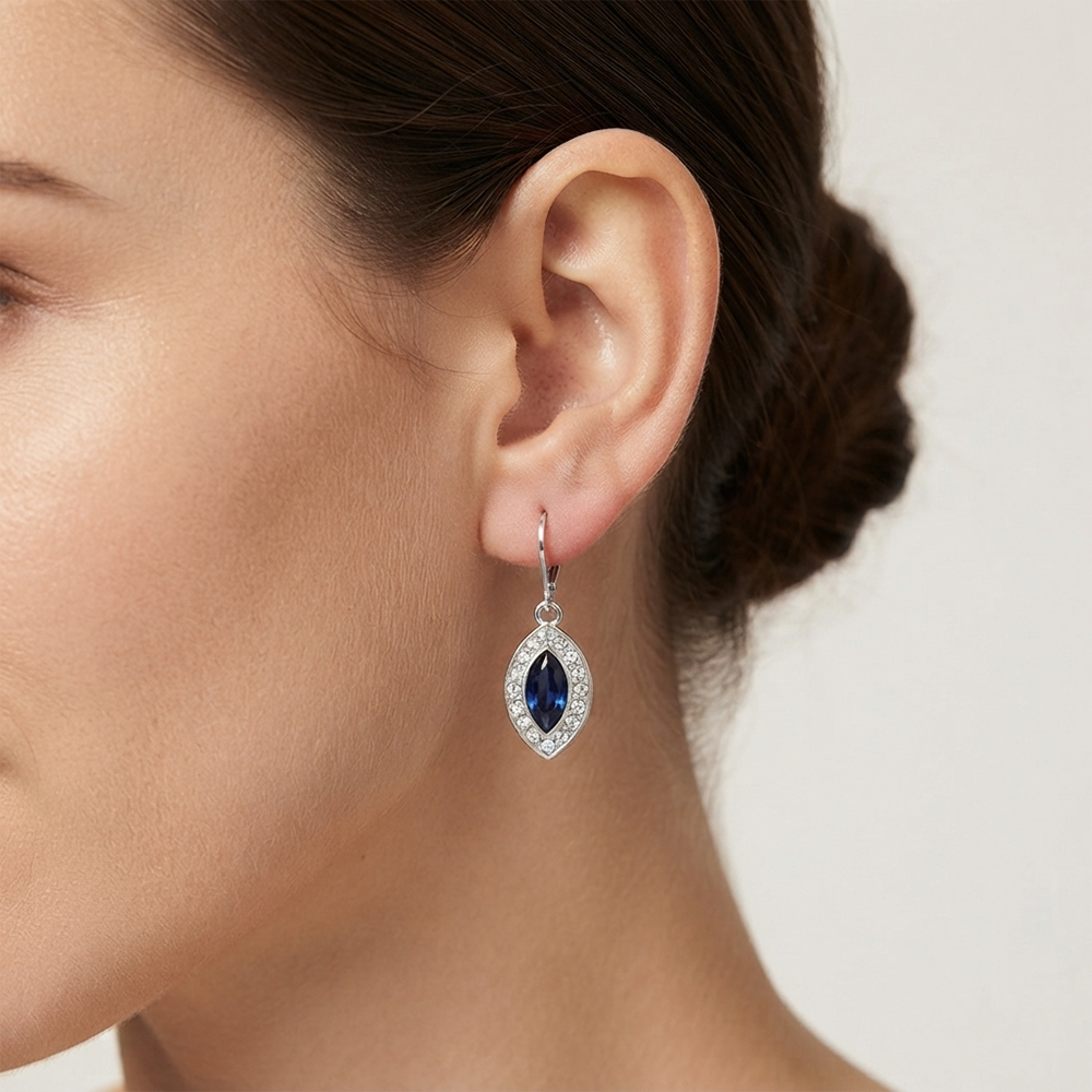 The99Jewel Modern Silver Plated Austrian Stone Hoop Earrings for Women