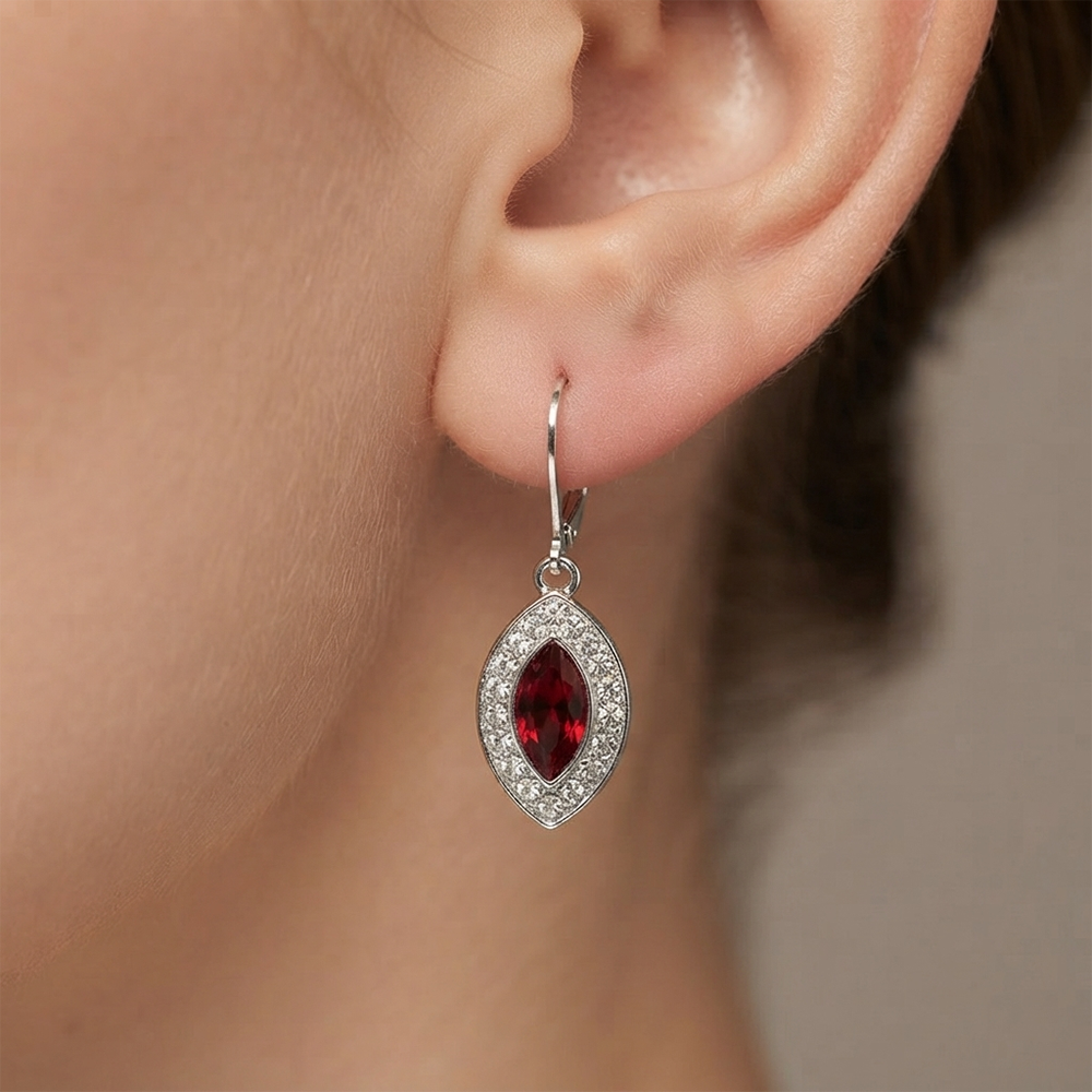 The99Jewel Modern Silver Plated Austrian Stone Hoop Earrings for Women