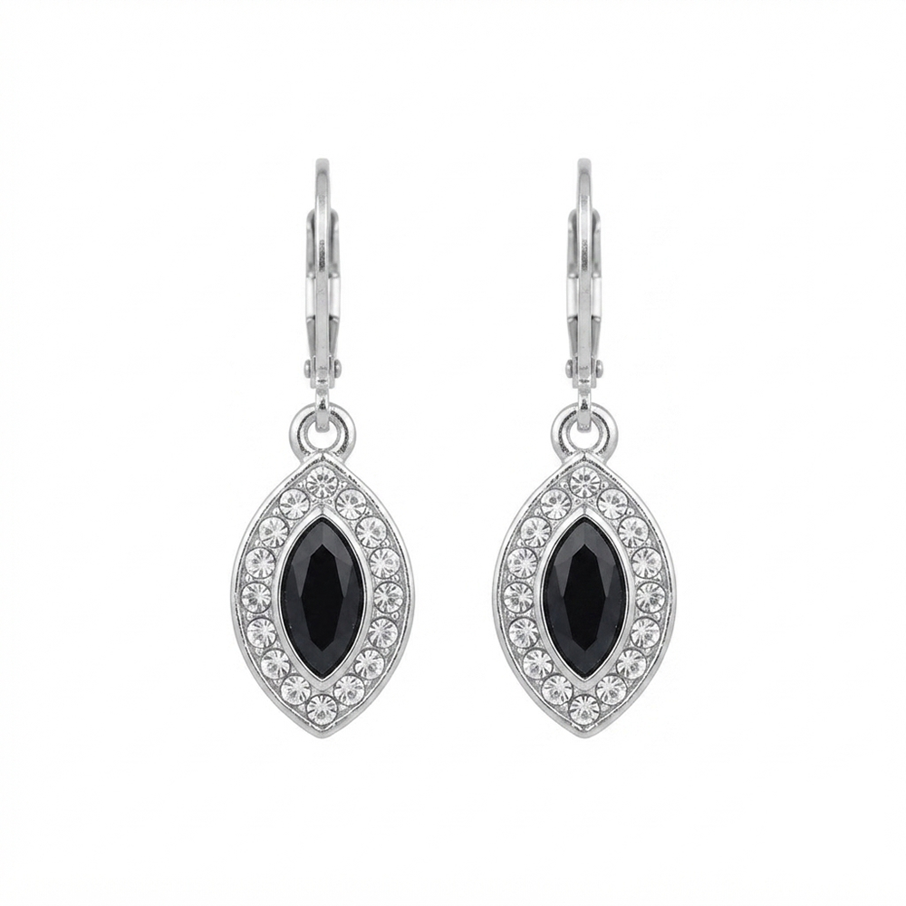 The99Jewel Modern Silver Plated Austrian Stone Hoop Earrings for Women