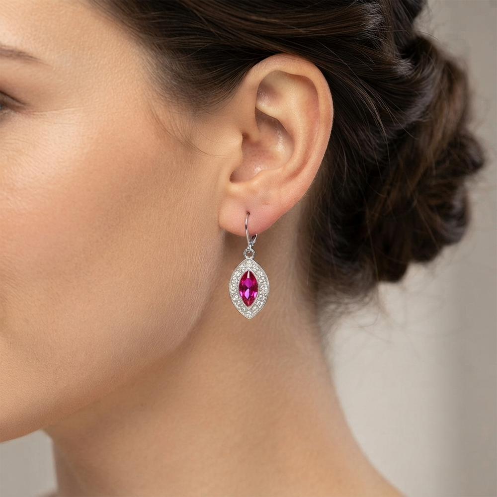 The99Jewel Modern Austrian Stone Hoop Earrings for Women