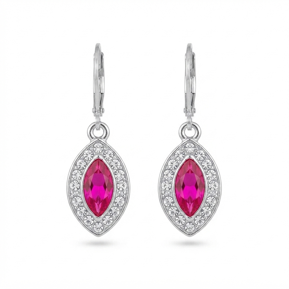 The99Jewel Modern Silver Plated Austrian Stone Hoop Earrings for Women