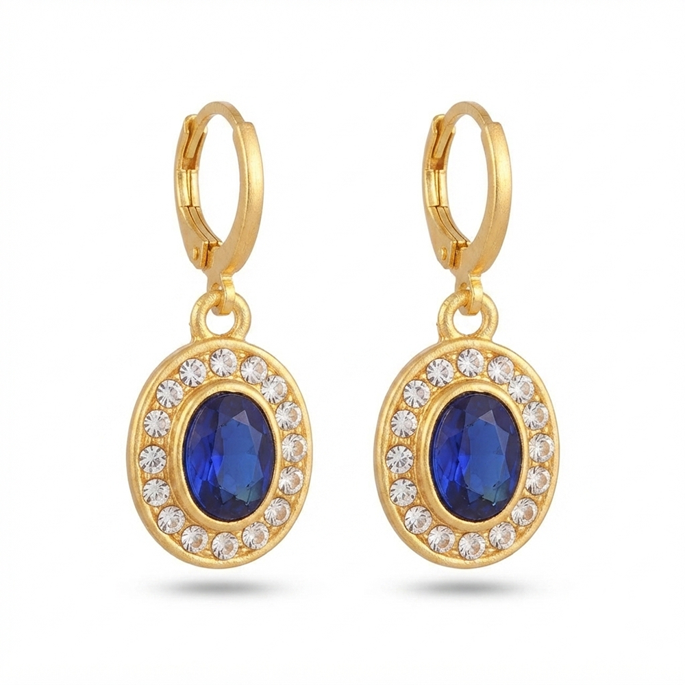 The99Jewel Glamorous Gold Plated Crystal and Austrian Stone Hoop Earrings