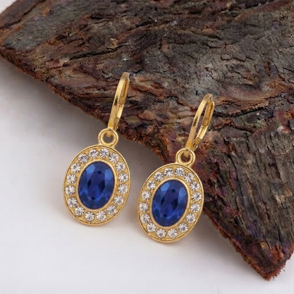 The99Jewel Glamorous Gold Plated Crystal and Austrian Stone Hoop Earrings