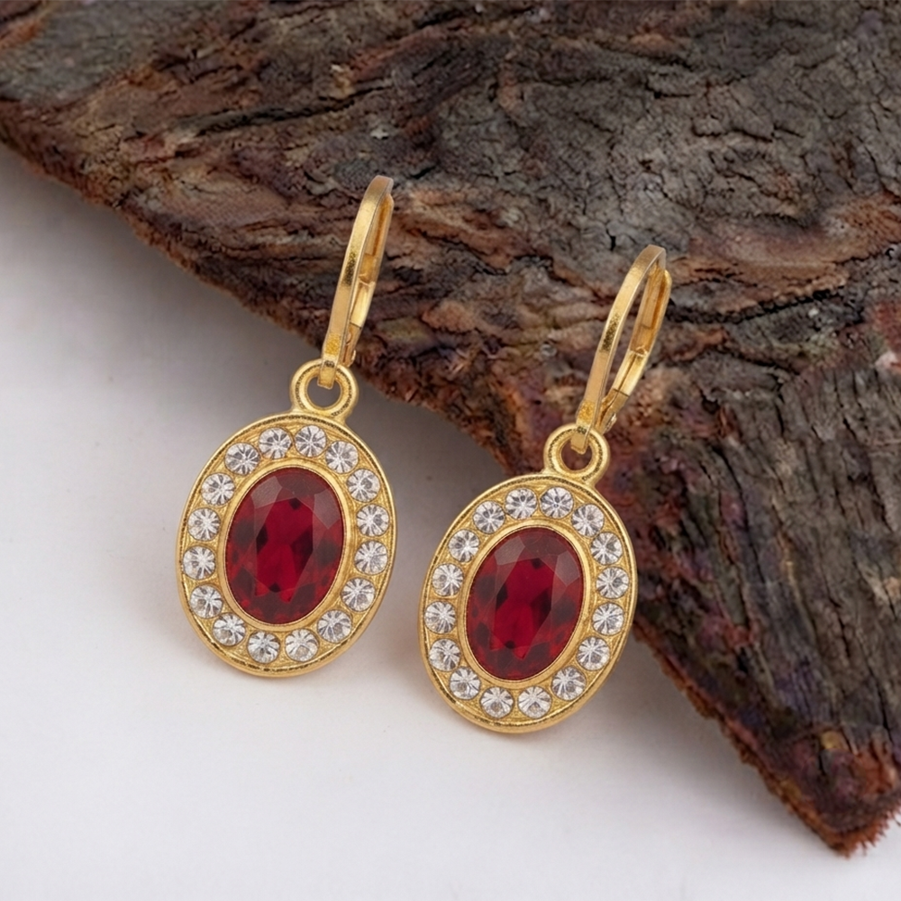 The99Jewel Glamorous Gold Plated Crystal and Austrian Stone Hoop Earrings