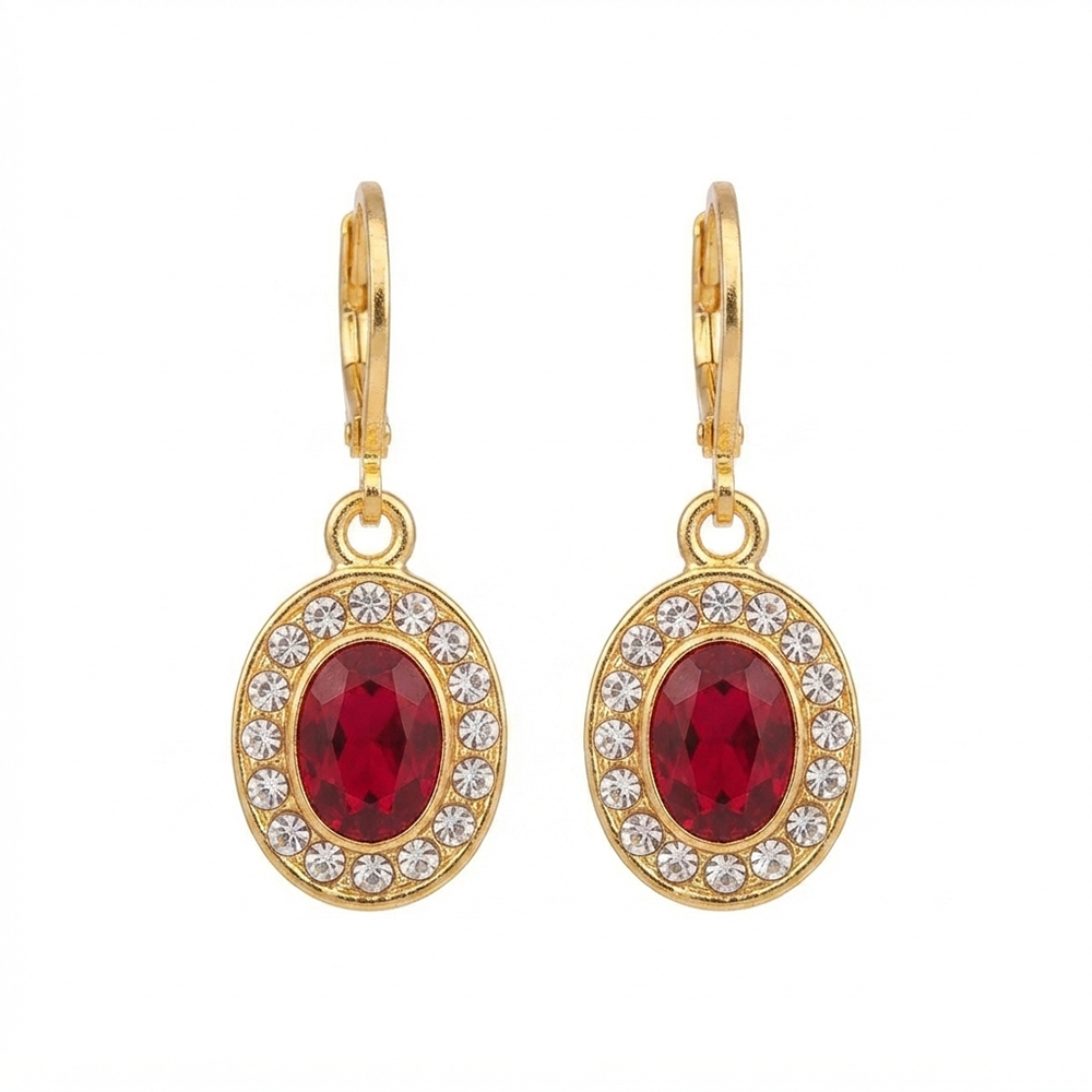 The99Jewel Glamorous Gold Plated Crystal and Austrian Stone Hoop Earrings