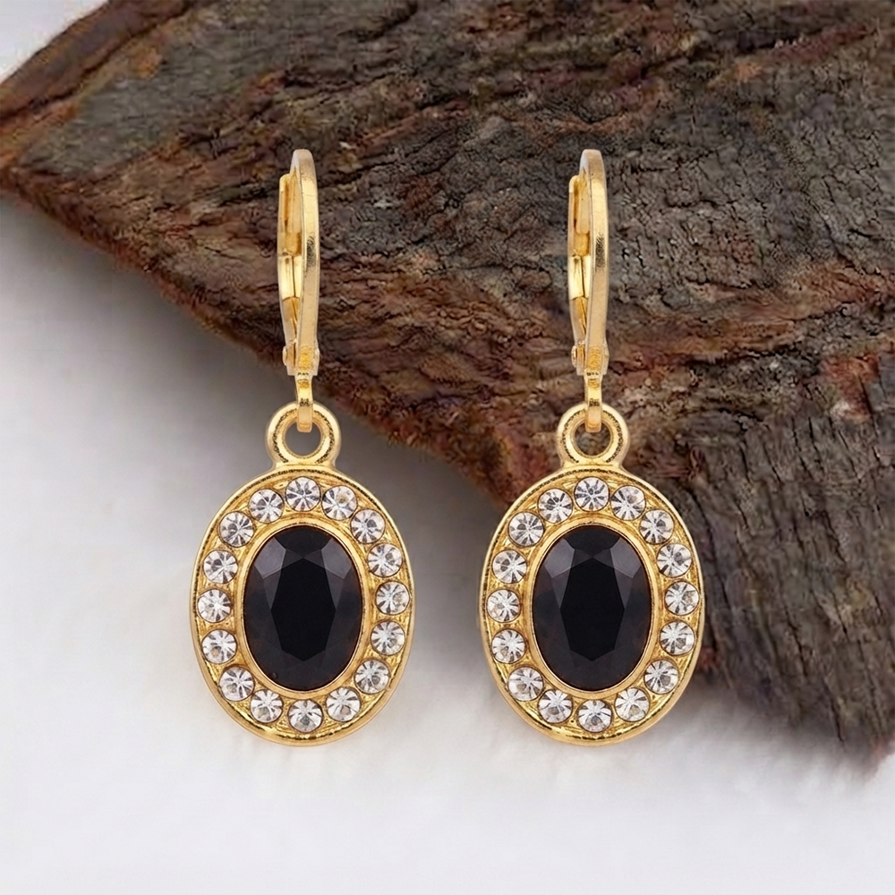 The99Jewel Glamorous Gold Plated Crystal and Austrian Stone Hoop Earrings