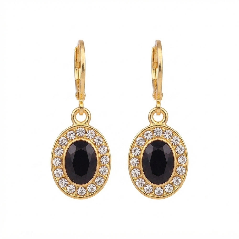 The99Jewel Glamorous Gold Plated Crystal and Austrian Stone Hoop Earrings