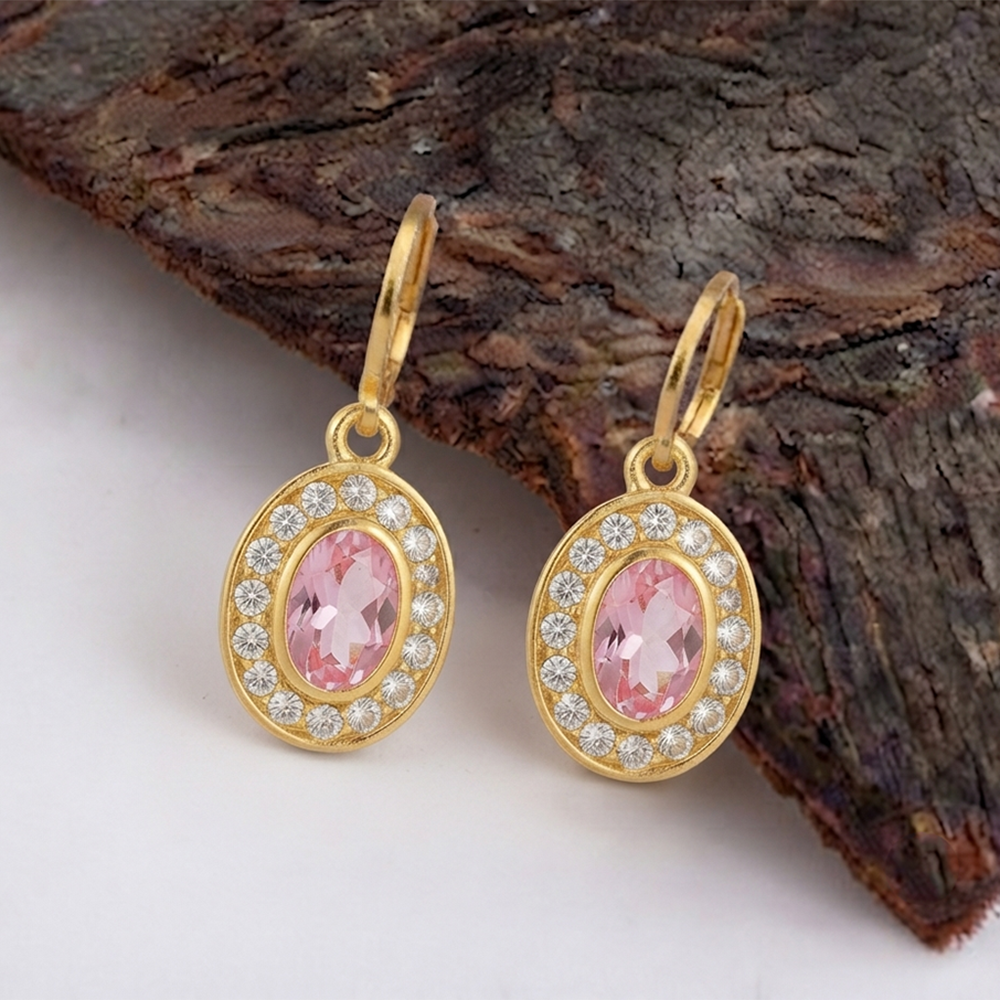 The99Jewel Glamorous Gold Plated Crystal and Austrian Stone Hoop Earrings
