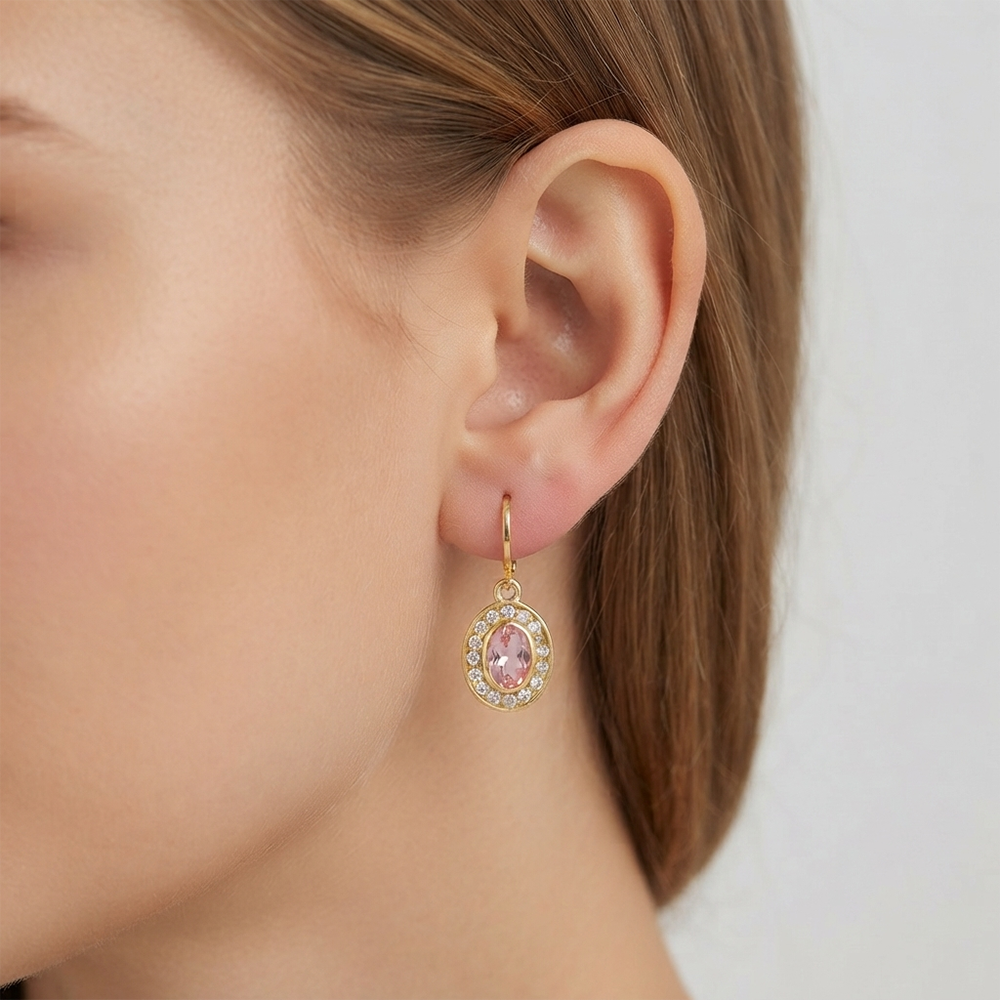 The99Jewel Glamorous Gold Plated Crystal and Austrian Stone Hoop Earrings