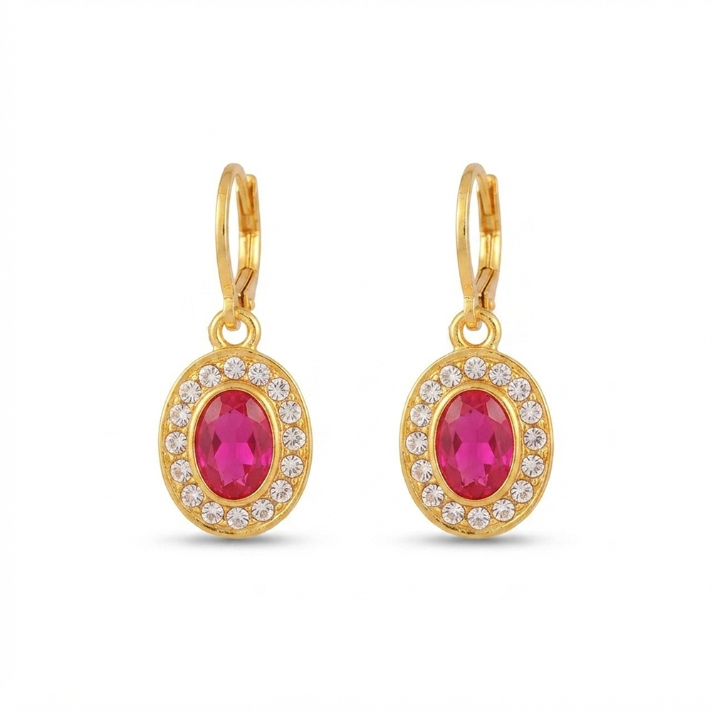 The99Jewel Glamorous Gold Plated Crystal and Austrian Stone Hoop Earrings