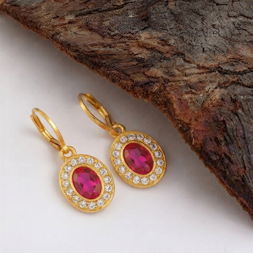 The99Jewel Glamorous Gold Plated Crystal and Austrian Stone Hoop Earrings