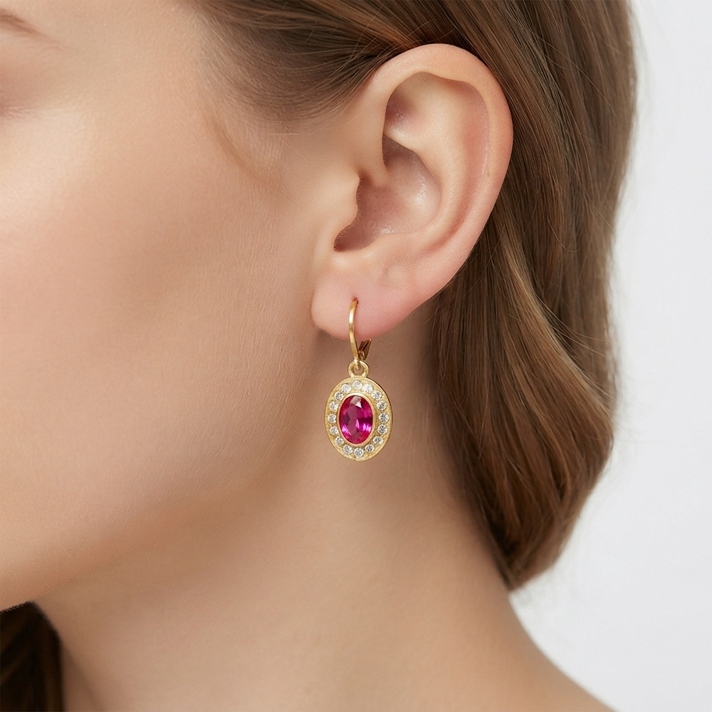 The99Jewel Glamorous Gold Plated Crystal and Austrian Stone Hoop Earrings