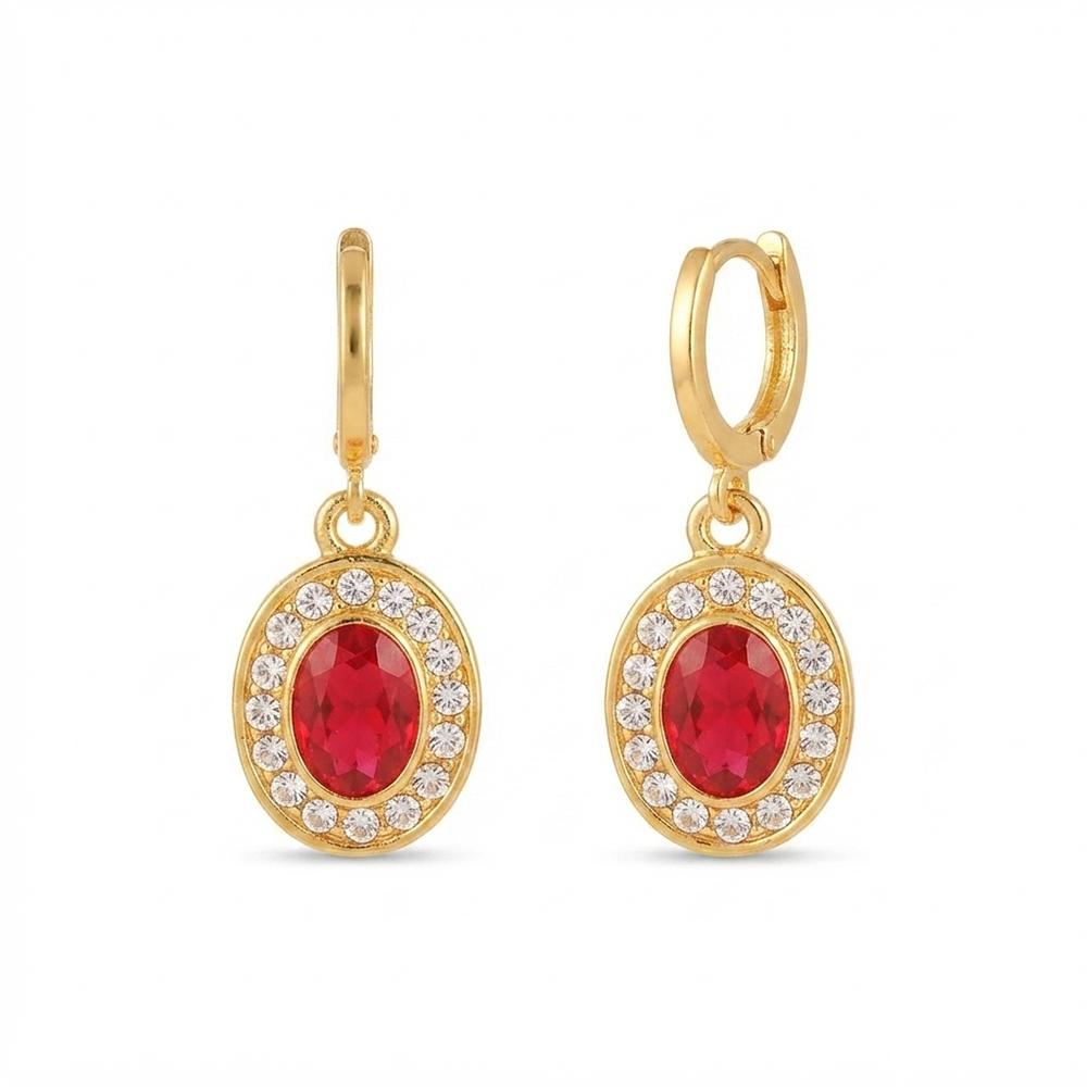 The99Jewel Glamorous Gold Plated Crystal and Austrian Stone Hoop Earrings