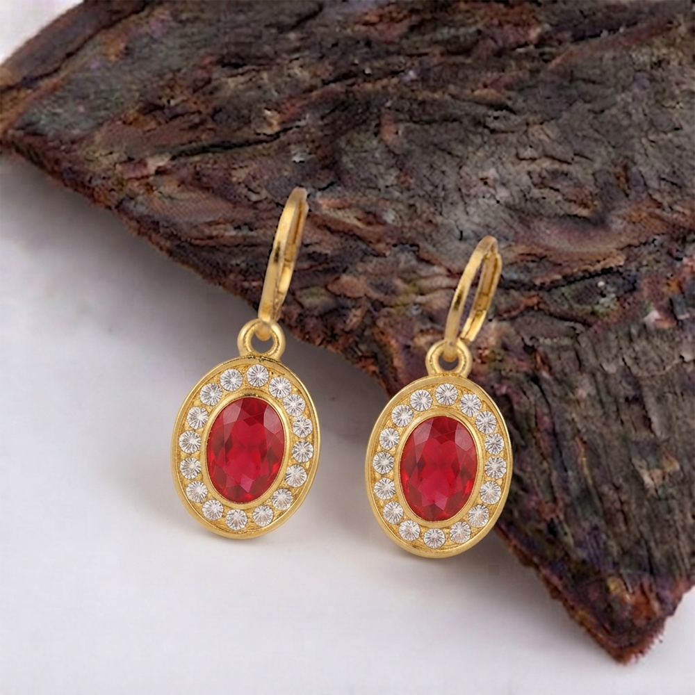 The99Jewel Glamorous Gold Plated Crystal and Austrian Stone Hoop Earrings