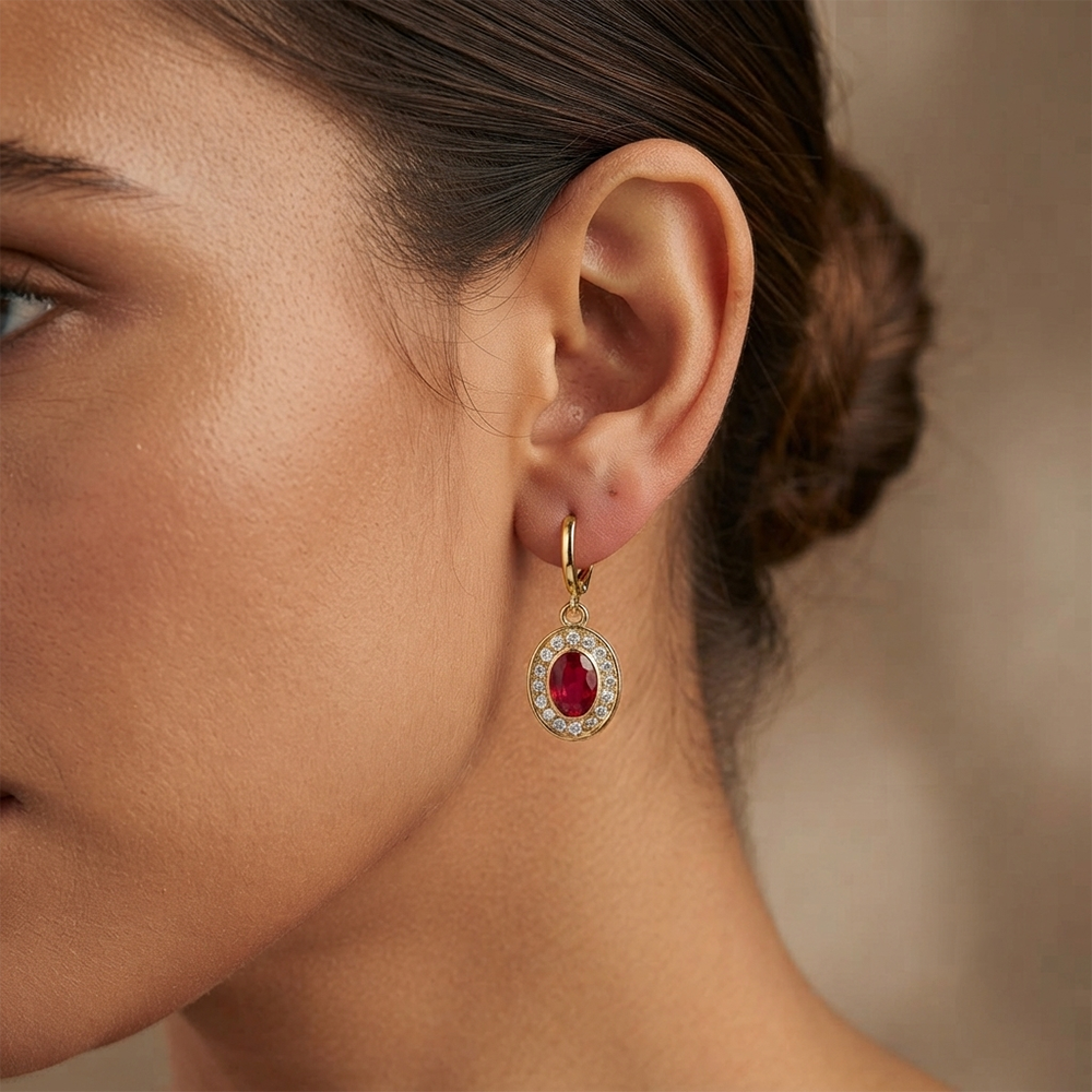 The99Jewel Glamorous Gold Plated Crystal and Austrian Stone Hoop Earrings