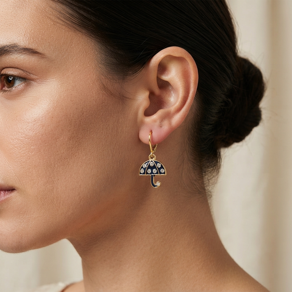 The99Jewel Designer Gold Plated Austrian Stone Hoop Earrings for Women