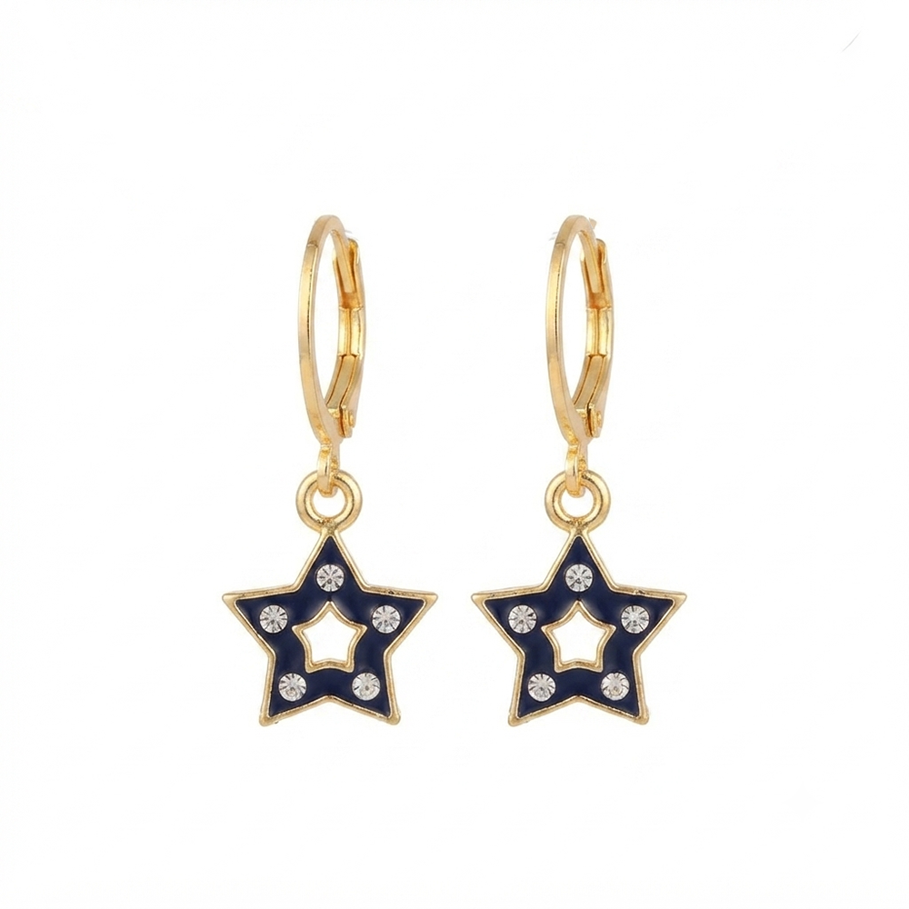 The99Jewel Exclusive Gold Plated Austrian Stone Star Shape Designer Earrings