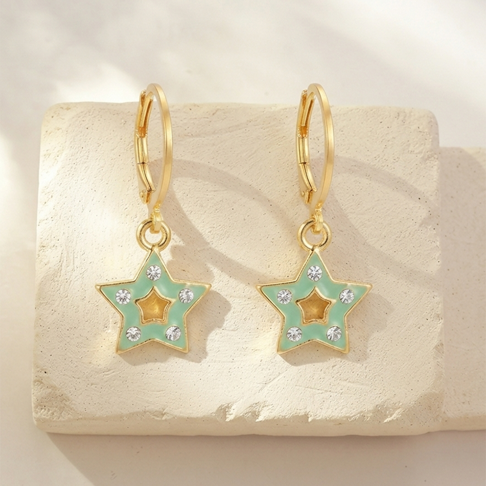 The99Jewel Exclusive Gold Plated Austrian Stone Star Shape Designer Earrings