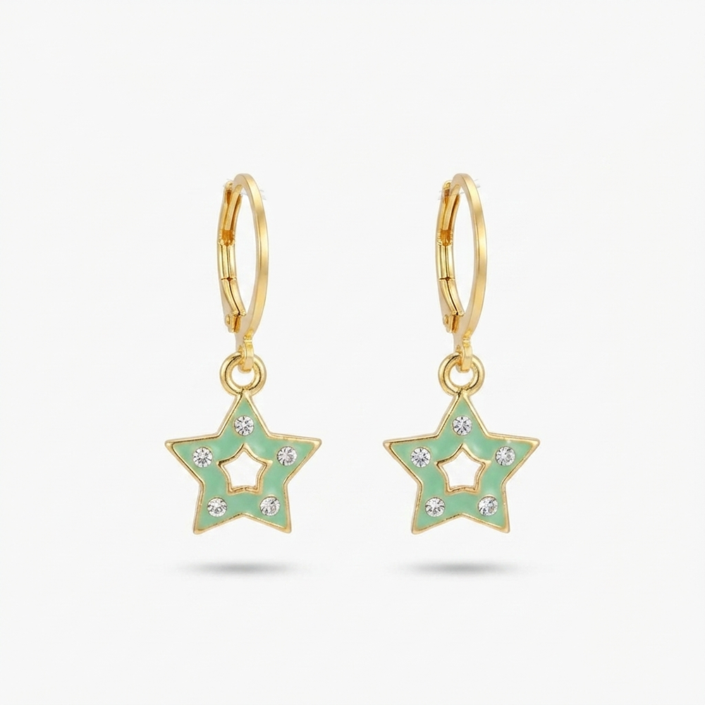 The99Jewel Exclusive Gold Plated Austrian Stone Star Shape Designer Earrings