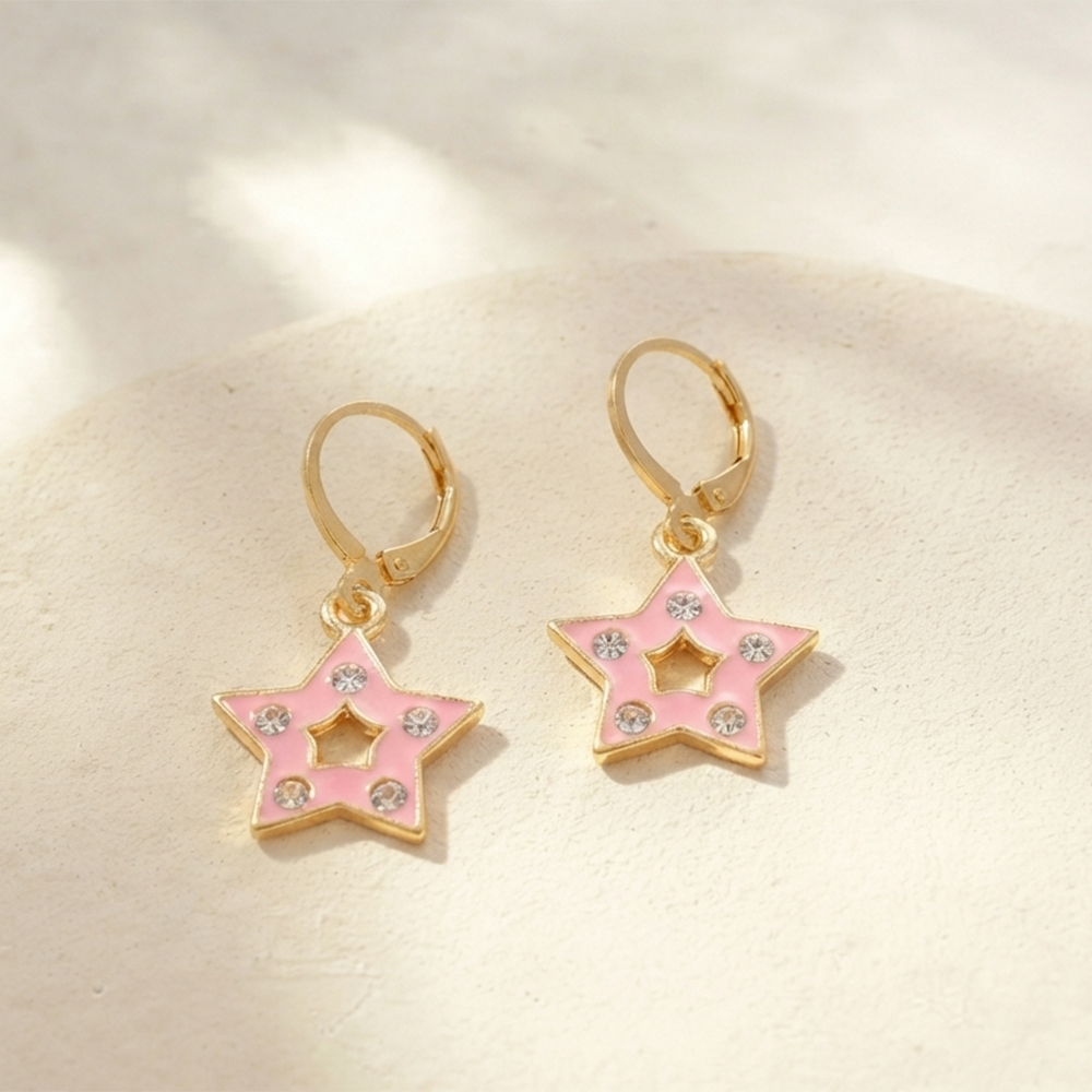 The99Jewel Exclusive Gold Plated Austrian Stone Star Shape Designer Earrings
