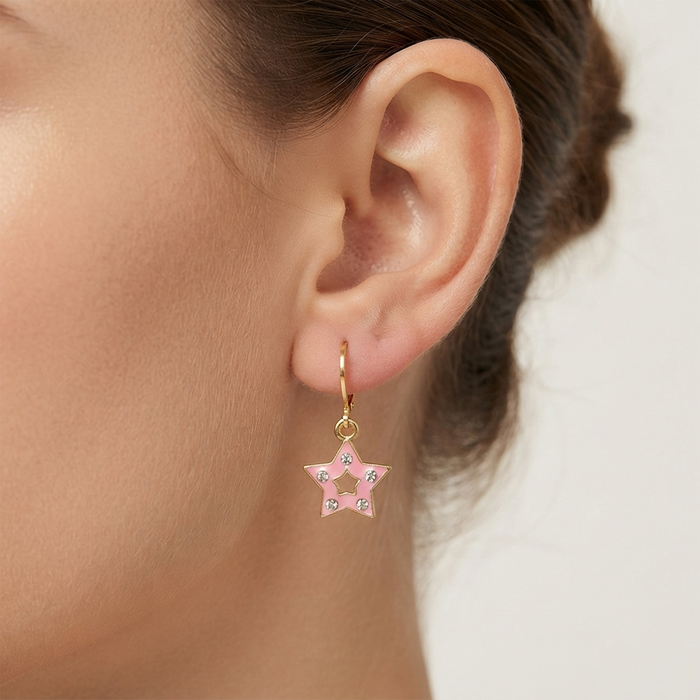 The99Jewel Exclusive Gold Plated Austrian Stone Star Shape Designer Earrings