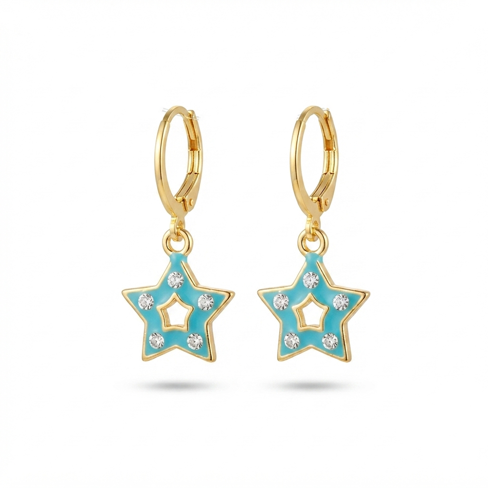 The99Jewel Exclusive Gold Plated Austrian Stone Star Shape Designer Earrings