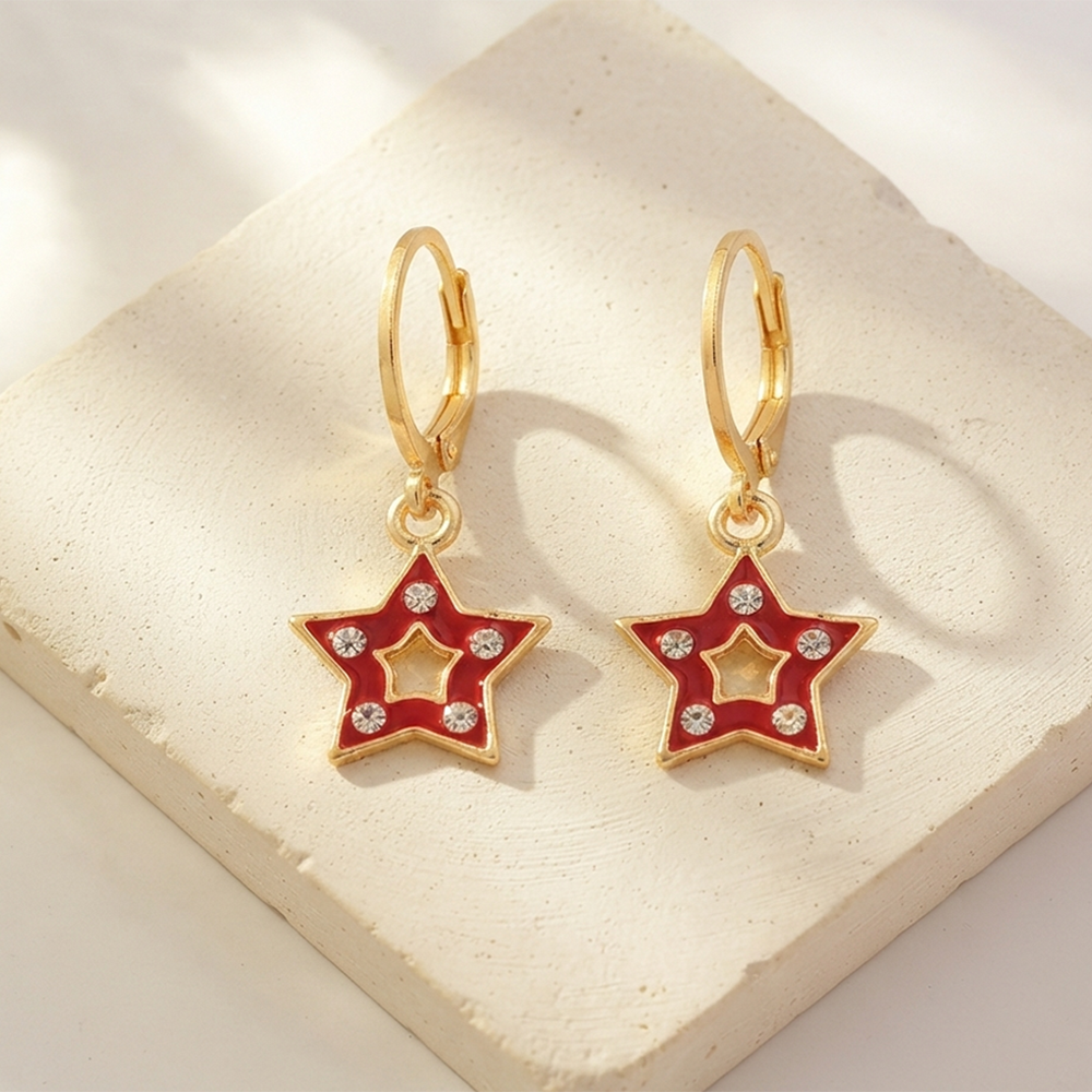 The99Jewel Exclusive Gold Plated Austrian Stone Star Shape Designer Earrings