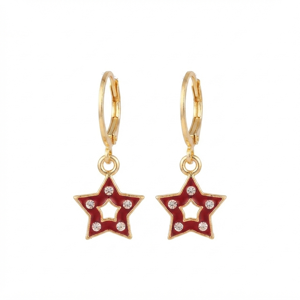 The99Jewel Exclusive Gold Plated Austrian Stone Star Shape Designer Earrings