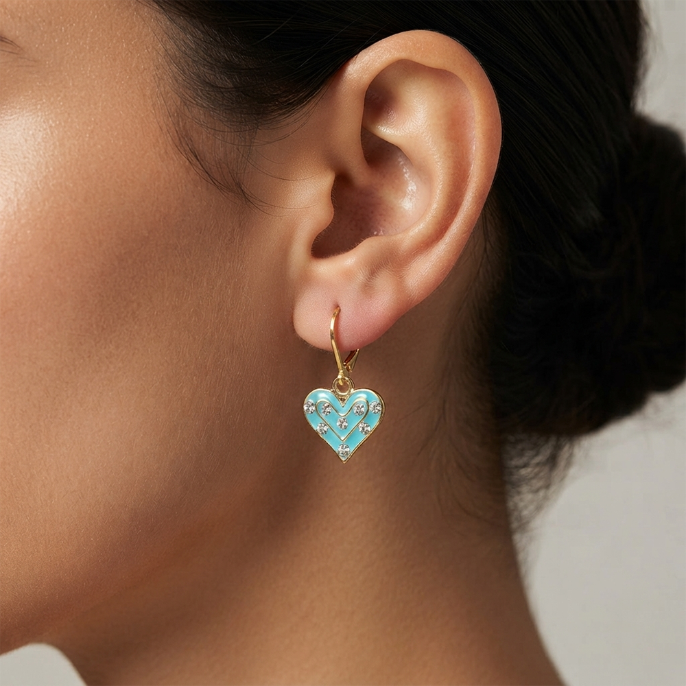 The99Jewel Graceful Gold Plated Austrian Stone Hoop Earrings