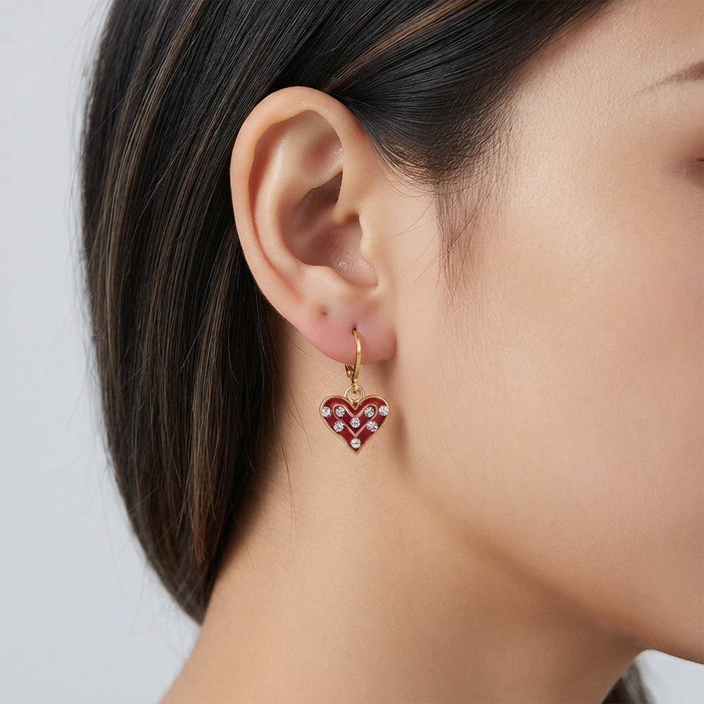 The99Jewel Graceful Gold Plated Austrian Stone Hoop Earrings