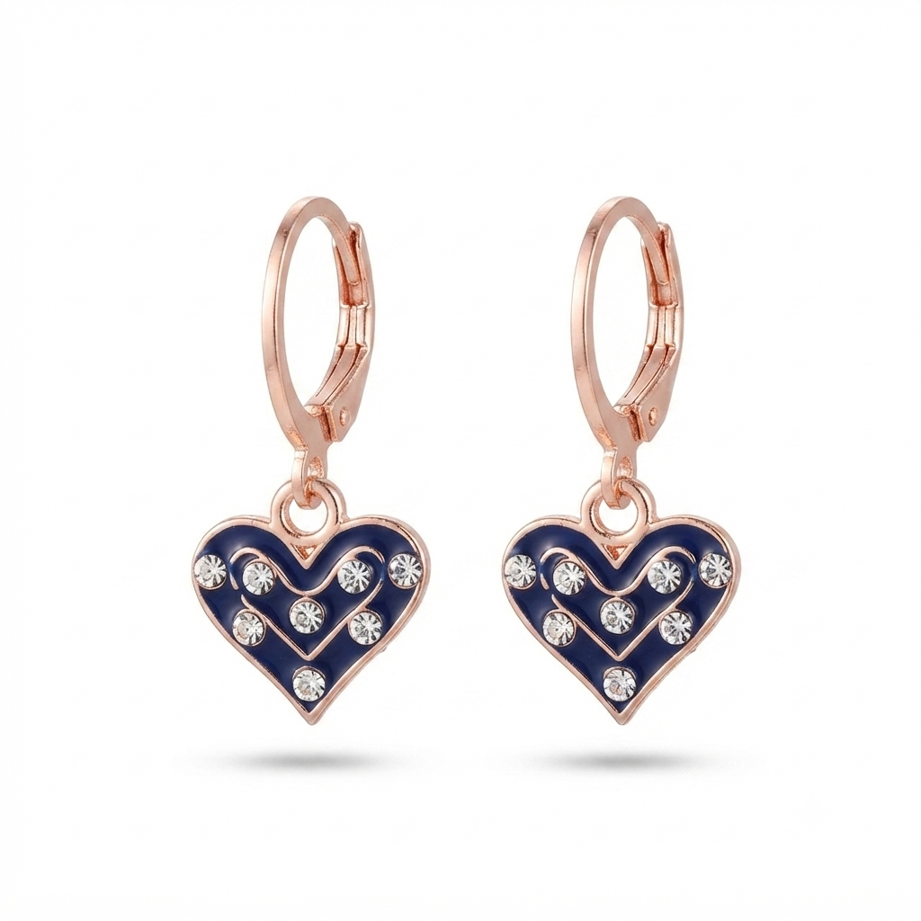 The99Jewel Crafted Austrian Stone Rose Gold Plated Hoop Earrings for women