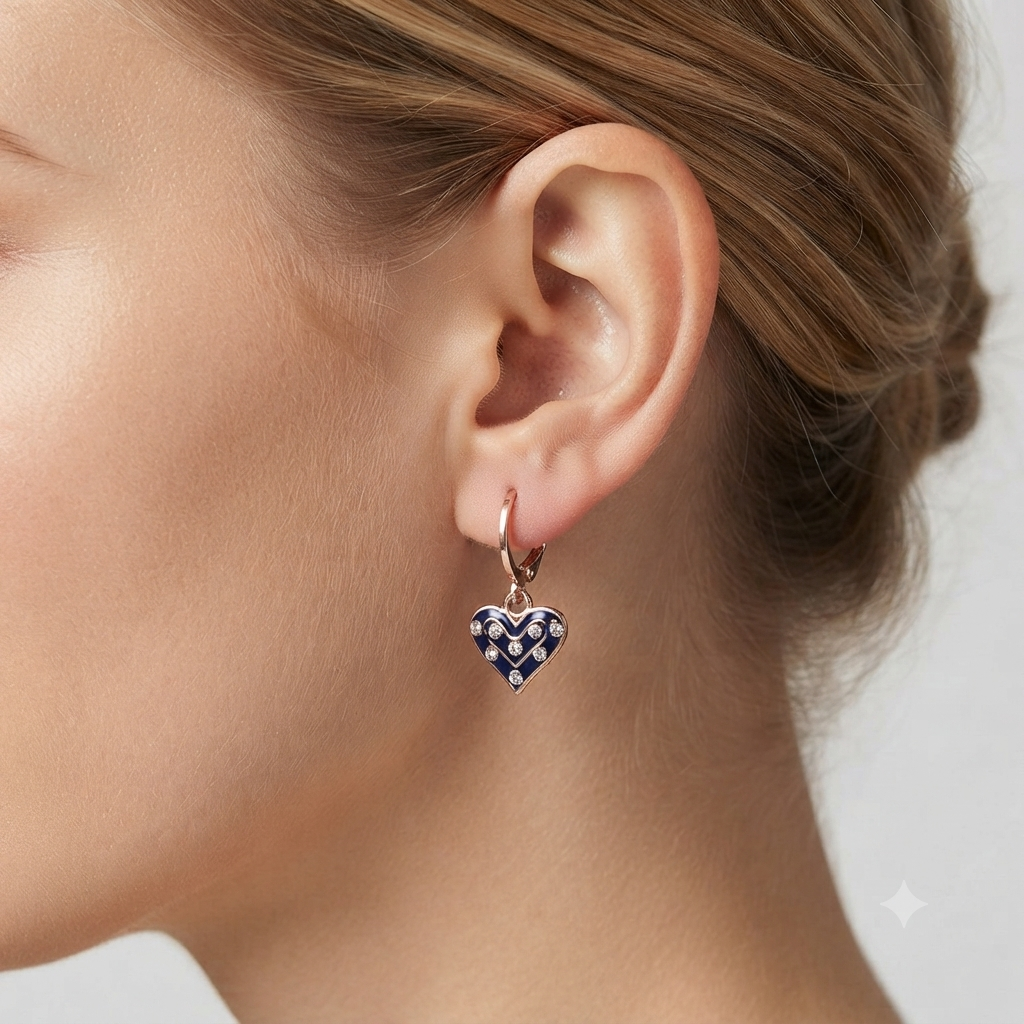 The99Jewel Crafted Austrian Stone Rose Gold Plated Hoop Earrings for women