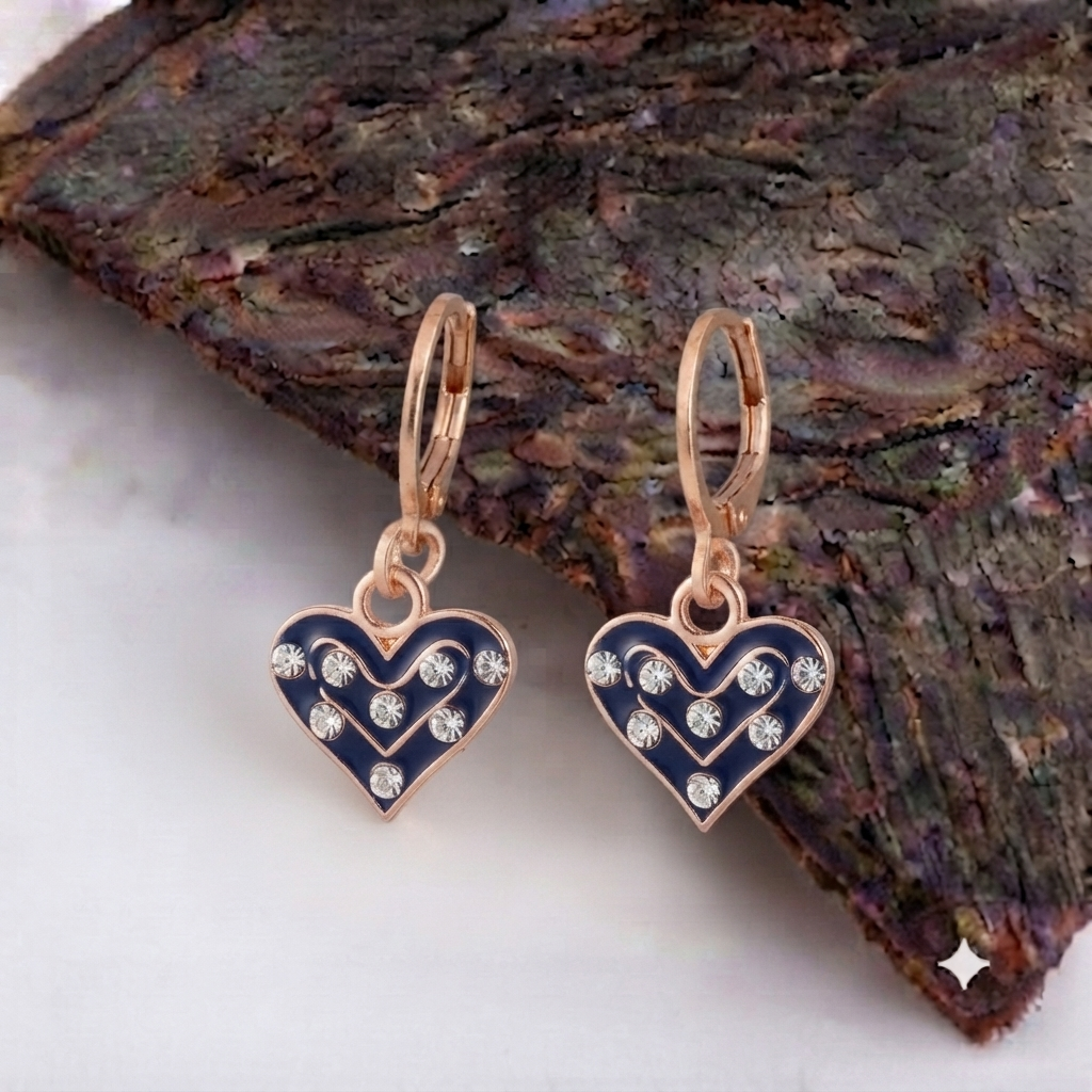 The99Jewel Crafted Austrian Stone Rose Gold Plated Hoop Earrings for women