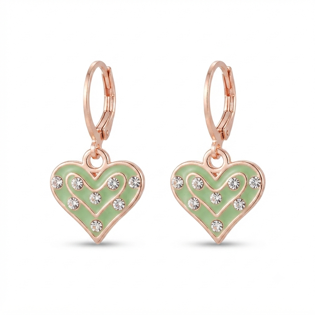 The99Jewel Crafted Austrian Stone Rose Gold Plated Hoop Earrings for women
