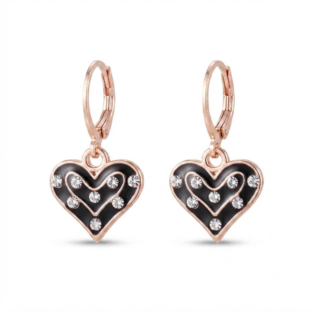The99Jewel Crafted Austrian Stone Rose Gold Plated Hoop Earrings for women